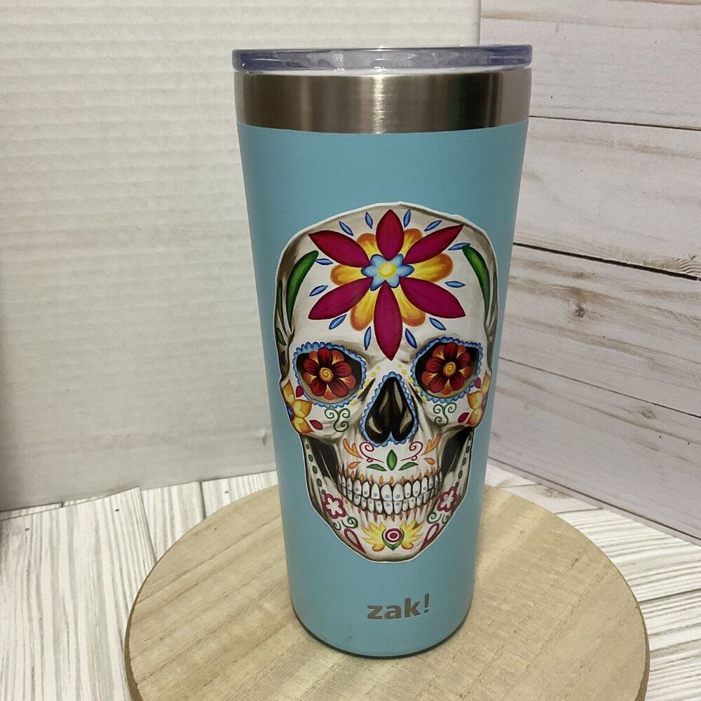 Customized Zak! Designs 20oz Double Wall Stainless Steel Tumbler - Aqua Blue